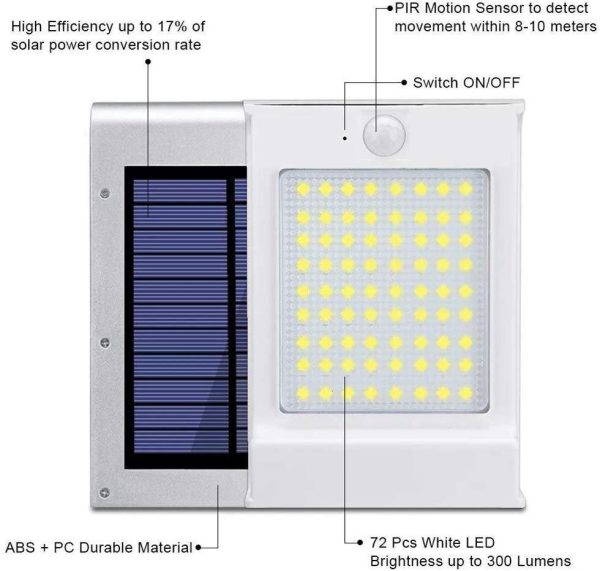 72LED solar induction wall light - Image 4