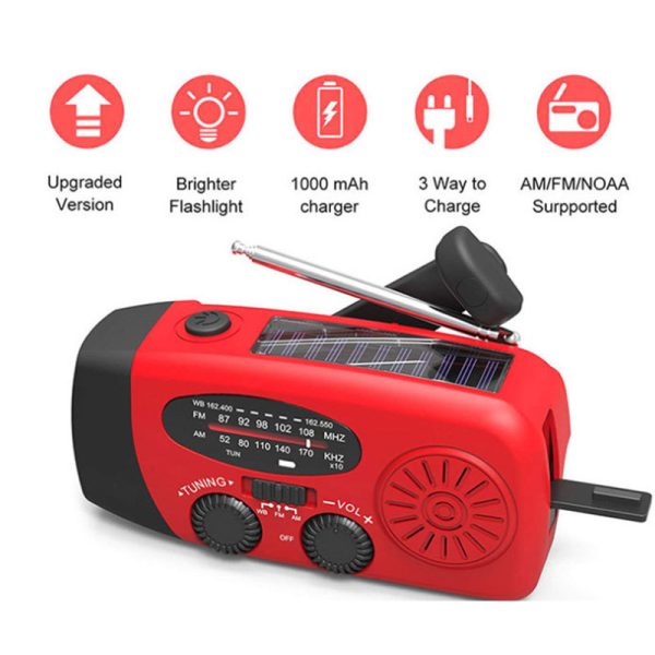 Solar hand crank USB charging radio flashlight - Image 5