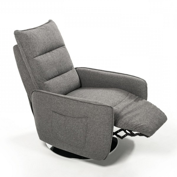 31″ Grey Fabric Modern Recliner Chair