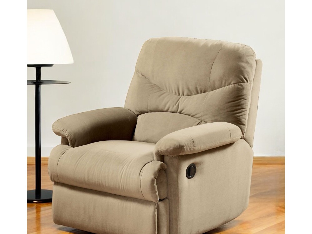 35″ Beige Microfiber Recliner